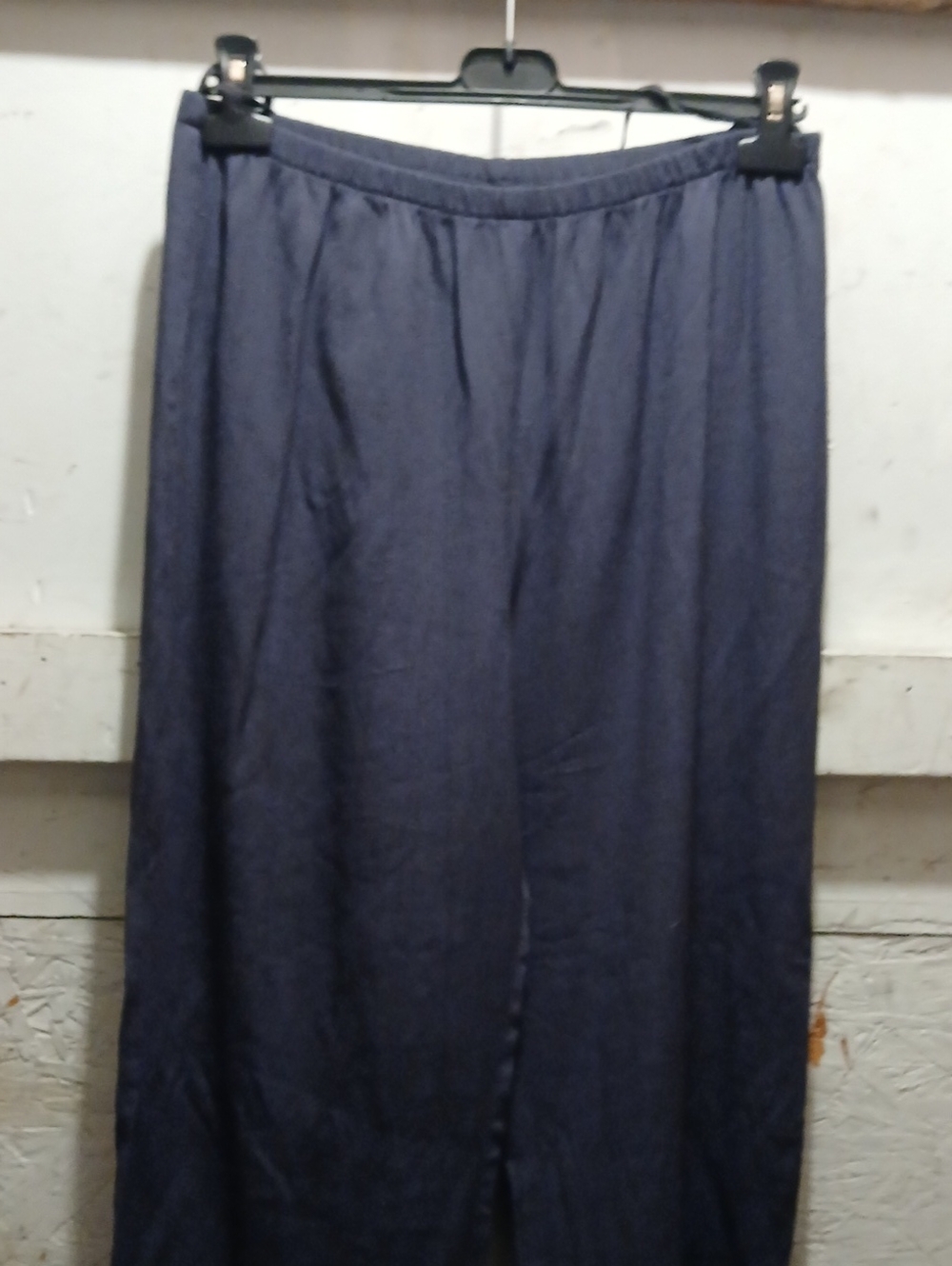 Spencer Alexis Women's Navy Elastic-Waist Wide Leg Crepe Pants Size Large
